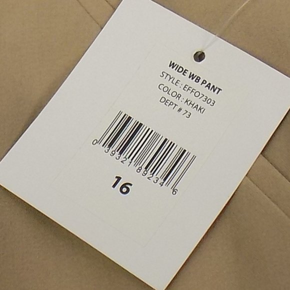 Ellen Tracy Company Wide WB Khaki Pants Size 16 NWT DEFECT READ - Picture 9 of 11